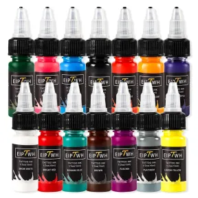 Tinta para tatuajes: juego de 14 colores, 15 ml.