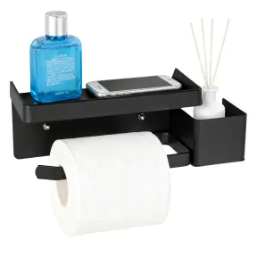Portarrollos de Papel Higiénico Negro Adhesivo sin Taladro