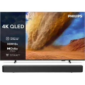 Philips 65" 4K QLED Smart TV con Barra de Sonido y Movistar+