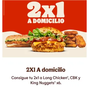 Long Chicken y King Nuggets x6: 2x1 a domicilio