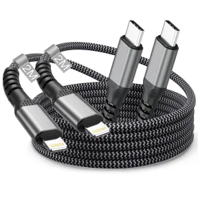 Cables Lightning 2M - Pack de Dos Unidades