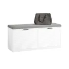 Banco Zapatero Blanco con Cojín Multifuncional 105x35x48 cm