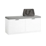 Banco Zapatero Blanco con Cojín Multifuncional 105x35x48 cm