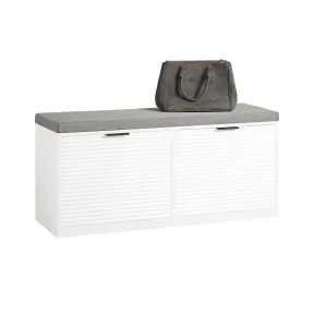 Banco Zapatero Blanco con Cojín Multifuncional 105x35x48 cm