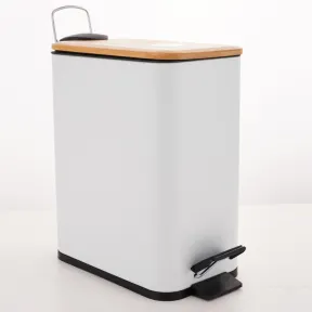 Cubo de basura rectangular Erik 5L con pedal y cierre silencioso