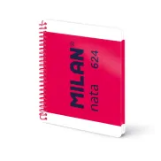Cuaderno A5 cuadriculado MILAN, espiral y tapa dura 80 hojas