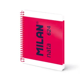 Cuaderno A5 cuadriculado MILAN, espiral y tapa dura 80 hojas