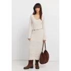 Vestido pointelle midi de punto elegante
