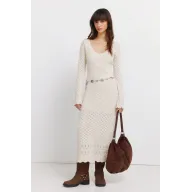 Vestido pointelle midi de punto elegante