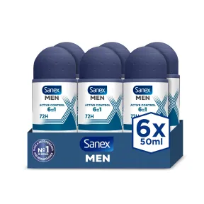 Desodorante Roll-On Sanex Men, 6 Uds, Protección 48H