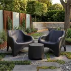 Mesita Baja y 2 Sillones Apilables para Jardín