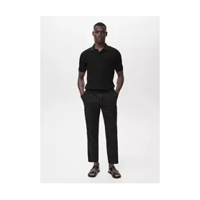 Pantalón de lino slim fit con cordón de MANGO