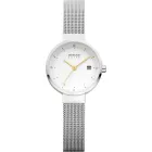 Reloj Bering Mujer, Cuarzo 26 mm, Correa Milanesa y Zafiro