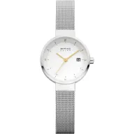 Reloj Bering Mujer, Cuarzo 26 mm, Correa Milanesa y Zafiro