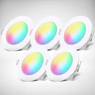 5 Luces LED empotradas blanco con mando, regulables