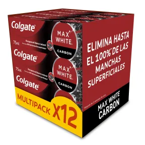 Pasta blanqueadora Colgate Max White Carbón Activo 12x75ml