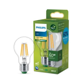 Bombilla LED Clásica E27 Philips, 4W, 840 Lúmenes, 2700K