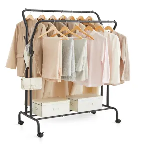 Burro de Ropa SONGMICS con Ruedas y Doble Barra, 100 kg