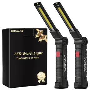 Linterna LED Recargable con 5 Modos y Gancho - 2 Piezas