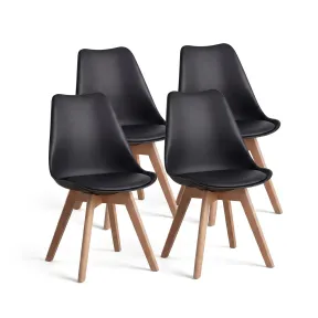 Sillas Nórdicas negras para comedor - Pack de 4 unidades