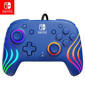 Controlador Wired Blue Afterglow Wave de PDP Official