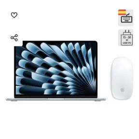 MacBook Air 13" Azul Cielo M5 16GB 512GB + Magic Mouse
