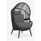 HALVREBENE negro sillón para exterior