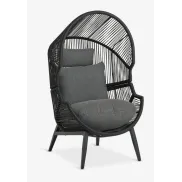 HALVREBENE negro sillón para exterior