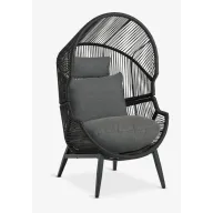 HALVREBENE negro sillón para exterior