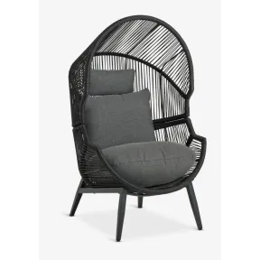 HALVREBENE negro sillón para exterior