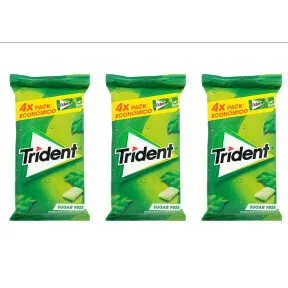 Chicles Sin Azúcar Trident Hierbabuena - 3 Unidades, 4 Envases