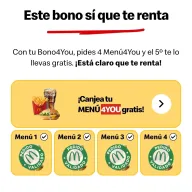 BONO4YOU: Menú GRATIS en McDonald's