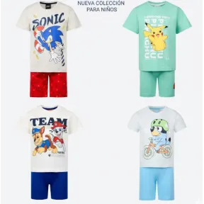 Pijamas cortos infantiles de dos piezas, tallas 92 a 122