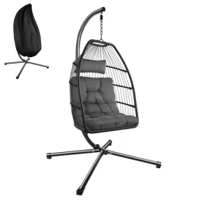 Silla colgante TECTAKE con cojín extra grueso para respaldo y asiento