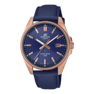 Reloj Casio Edifice Hombre, Dial Azul y Correa Marrón