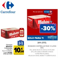 30% Descuento en Packs 12 Latas Mahou y San Miguel 2x1