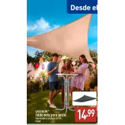 Toldo Vela Aldi para jardín disponible desde el 23 de mayo