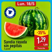 Sandía sin pepitas y rayada
