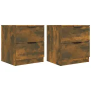 Mesitas de Noche Blancas de Madera Contrachapada - 2 Unidades