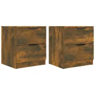 Mesitas de Noche Blancas de Madera Contrachapada - 2 Unidades