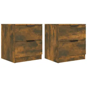 Mesitas de Noche Blancas de Madera Contrachapada - 2 Unidades
