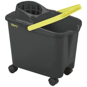 Cubo con escurridor y ruedas giratorias - 14L - Gris