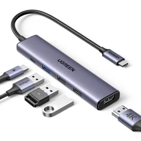 Adaptador UGREEN 5 en 1 USB C HDMI 4K con Carga 100W