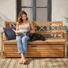 Madera de jardín, caja de 110 litros para almacenamiento