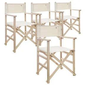 Sillones director plegables de haya color piedra, set de 4