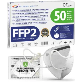 Mascarillas FFP2 NR D Blancas Certificadas CE - 50 Unidades
