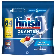 Pastillas 64 unidades Finish Quantum Powerball Limón para lavavajillas