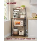 Estantería de Cocina VASAGLE, Barra de Café con Enchufe Múltiple
