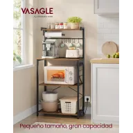 Estantería de Cocina VASAGLE, Barra de Café con Enchufe Múltiple