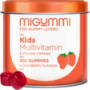Gominolas sabor fresa para niños - 100 gummies multivitaminas